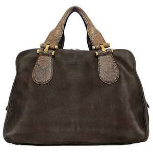 Gucci Handbag Suede Brown